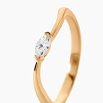 Bague Audeline Plaqu&eacute; Or Jaune Oxyde De Zirconium - Bagues solitaires Femme | Histoire d&rsquo;Or