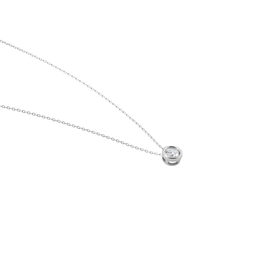 Collier Columbine Or Blanc Oxyde De Zirconium Blanc - Colliers Femme | Histoire d’Or