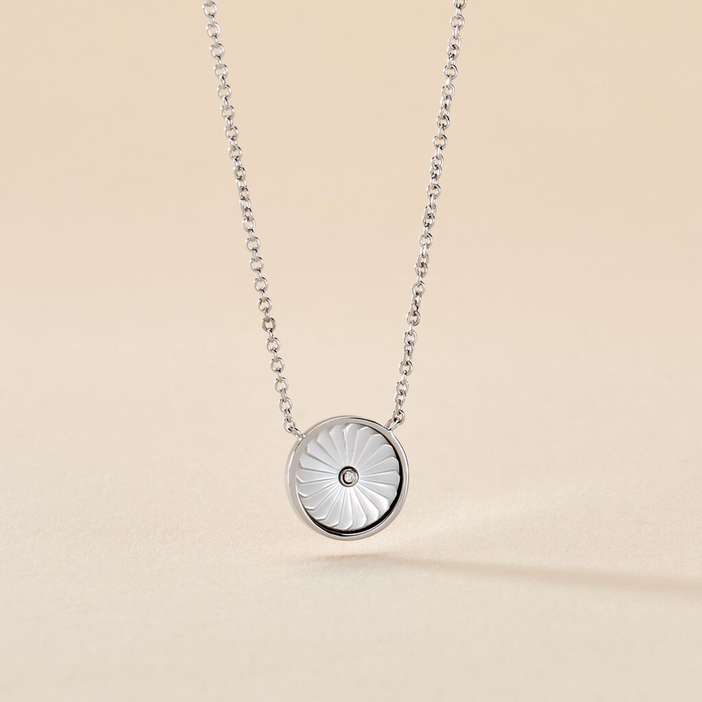 Collier Erina Argent Blanc Nacre Oxyde De Zirconium - Colliers fantaisie Femme | Histoire d&rsquo;Or