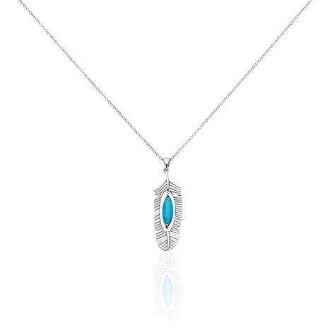 Collier Sautoir Dariella Argent Blanc Pierre De Synthese - Sautoirs Femme | Histoire d’Or