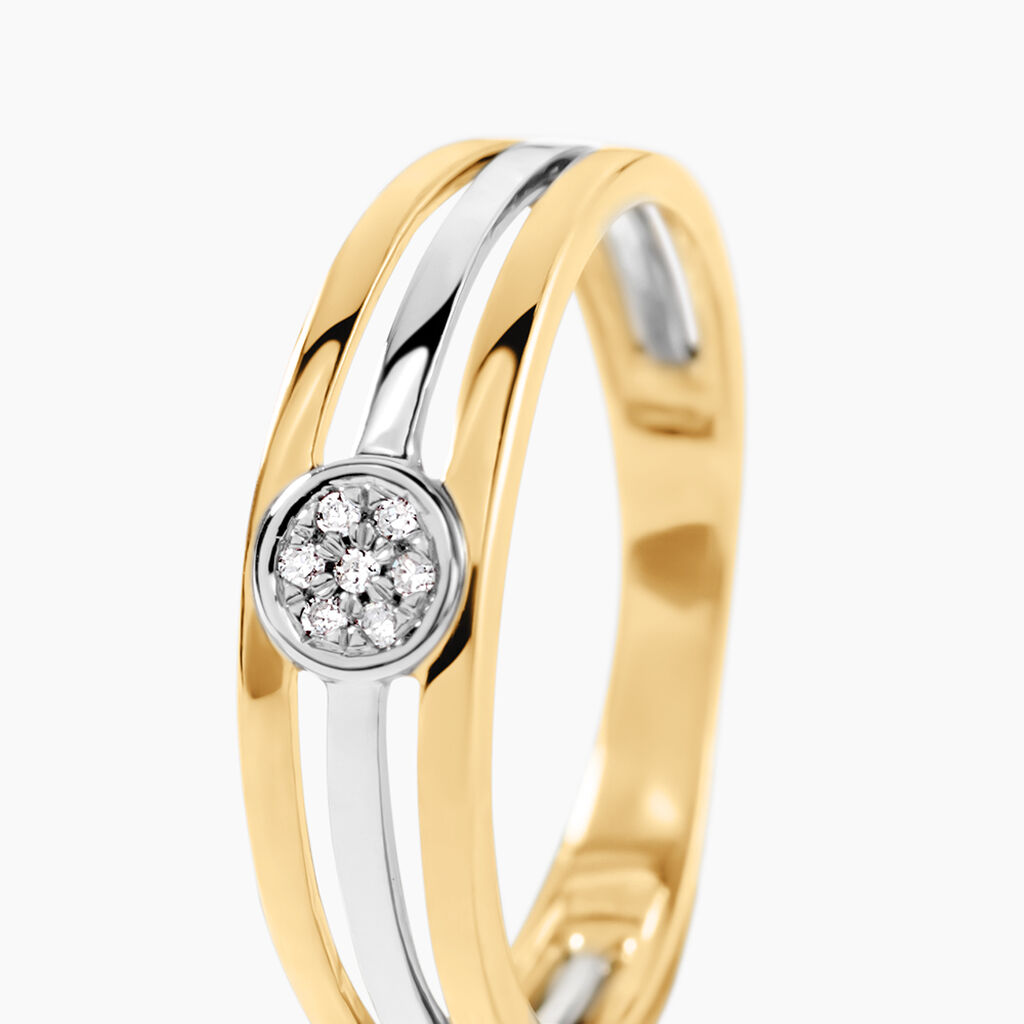 Bague Elsa Or Bicolore Diamant - Bagues avec pierre Femme | Histoire d&rsquo;Or