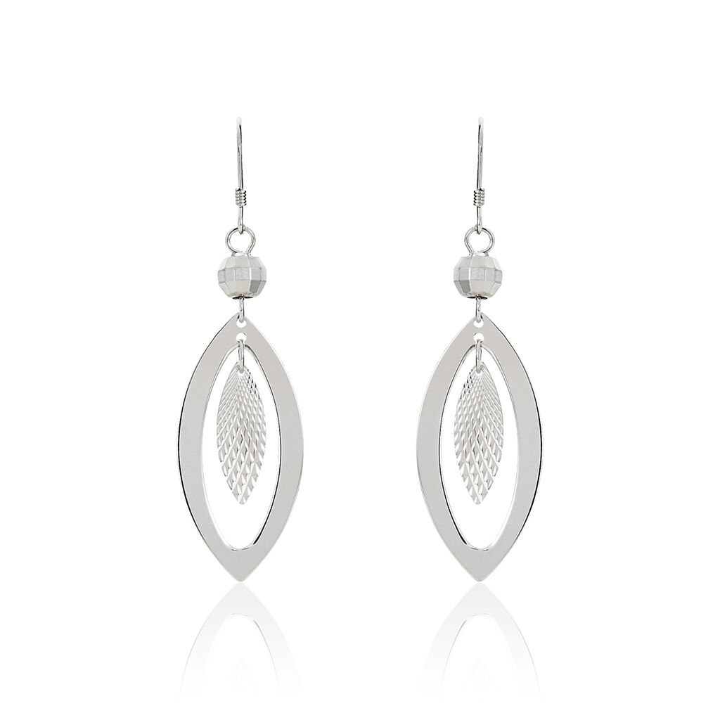 Boucles D'oreilles Pendantes Lucinda Argent Blanc - Boucles d'oreilles fantaisie Femme | Histoire d’Or