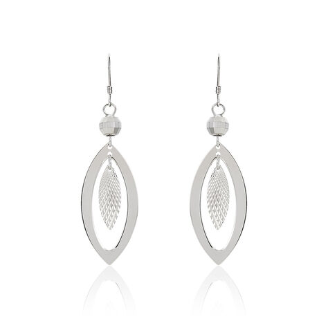 Boucles D'oreilles Pendantes Lucinda Argent Blanc - Boucles d'oreilles fantaisie Femme | Histoire d’Or