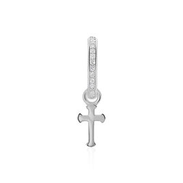 Créole Unitaire Ancelin Rondes Argent Blanc Oxyde De Zirconium - Boucles d'oreilles créoles Femme | Histoire d’Or
