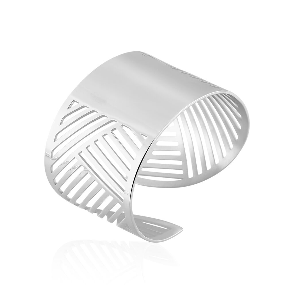 Bracelet Manchette Acier Blanc - Bracelets manchettes Femme | Histoire d’Or