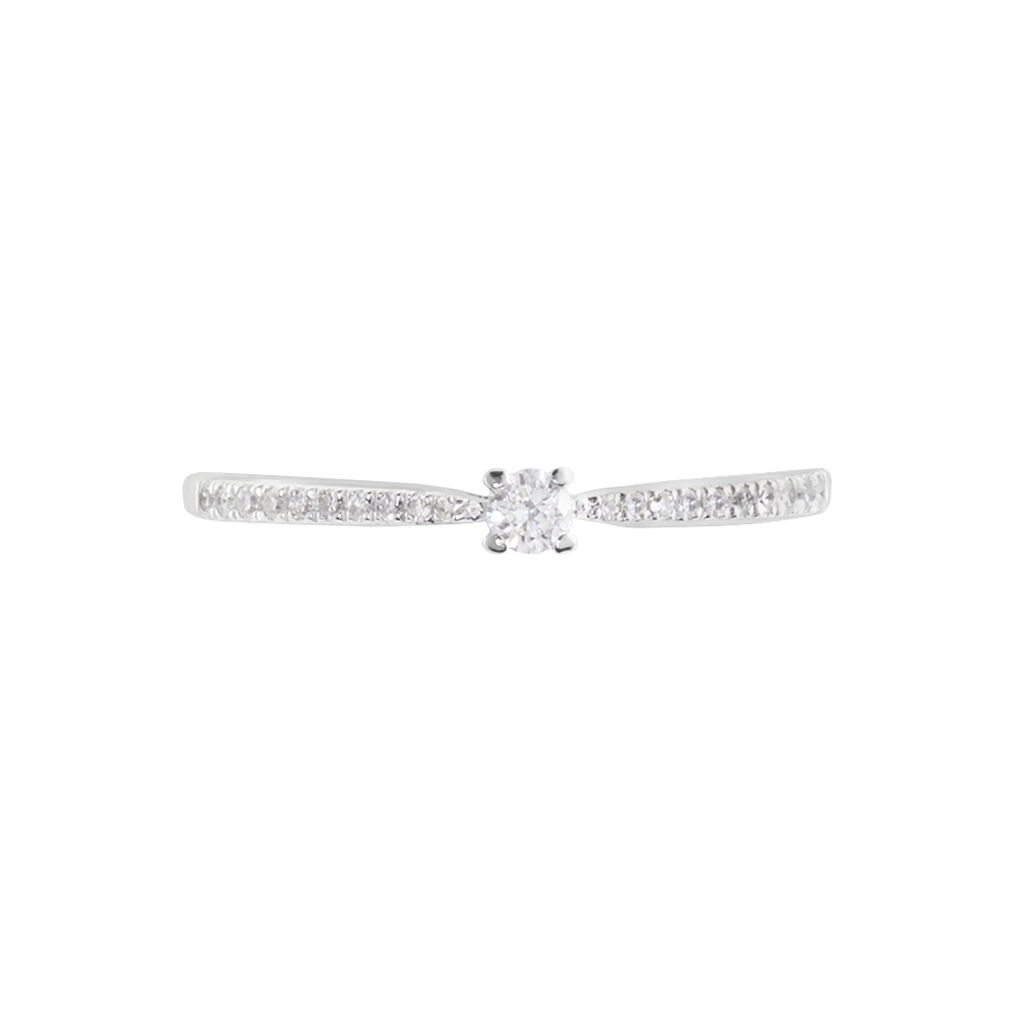 Bague Solitaire Hemera Or Blanc Diamant - Bagues solitaires Femme | Histoire d&rsquo;Or