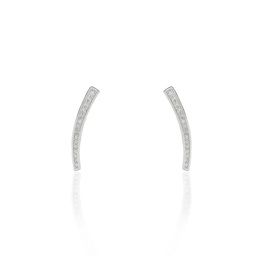 Boucles D'oreilles Grimpantes Argent Blanc Solvic Oxydes De Zirconium - Boucles d'oreilles fantaisie Femme | Histoire d’Or