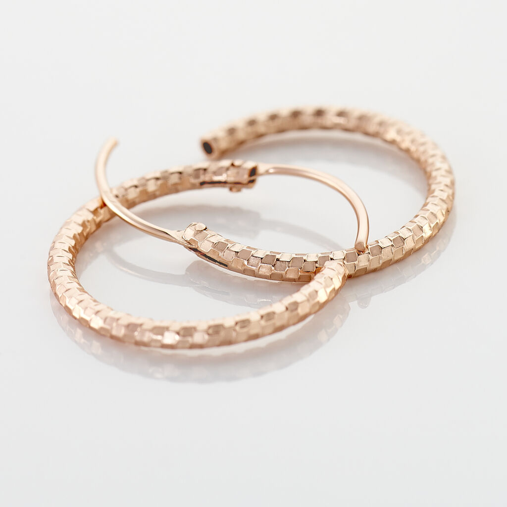 Créoles Argent Rose Agathe - Boucles d'oreilles créoles Femme | Histoire d’Or