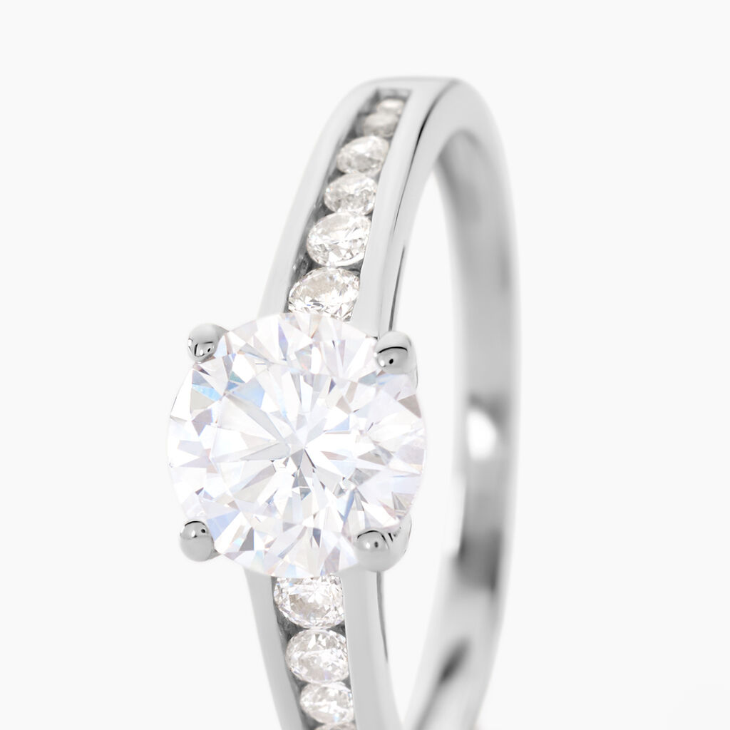 Bague Solitaire Tatjana Or Blanc Oxyde De Zirconium - Bagues solitaires Femme | Histoire d&rsquo;Or