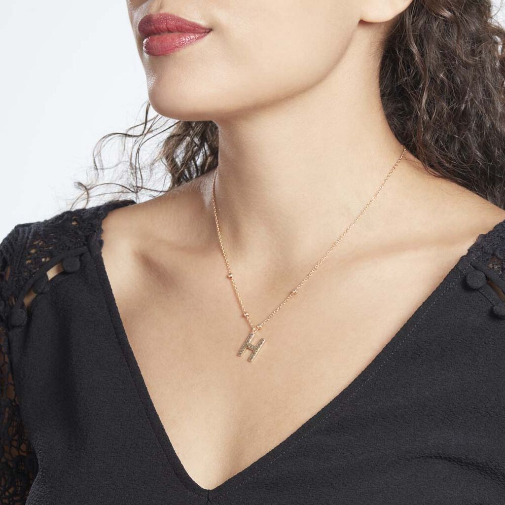 Collier Plaqué Or Jaune Lettra - Colliers fantaisie Femme | Histoire d’Or
