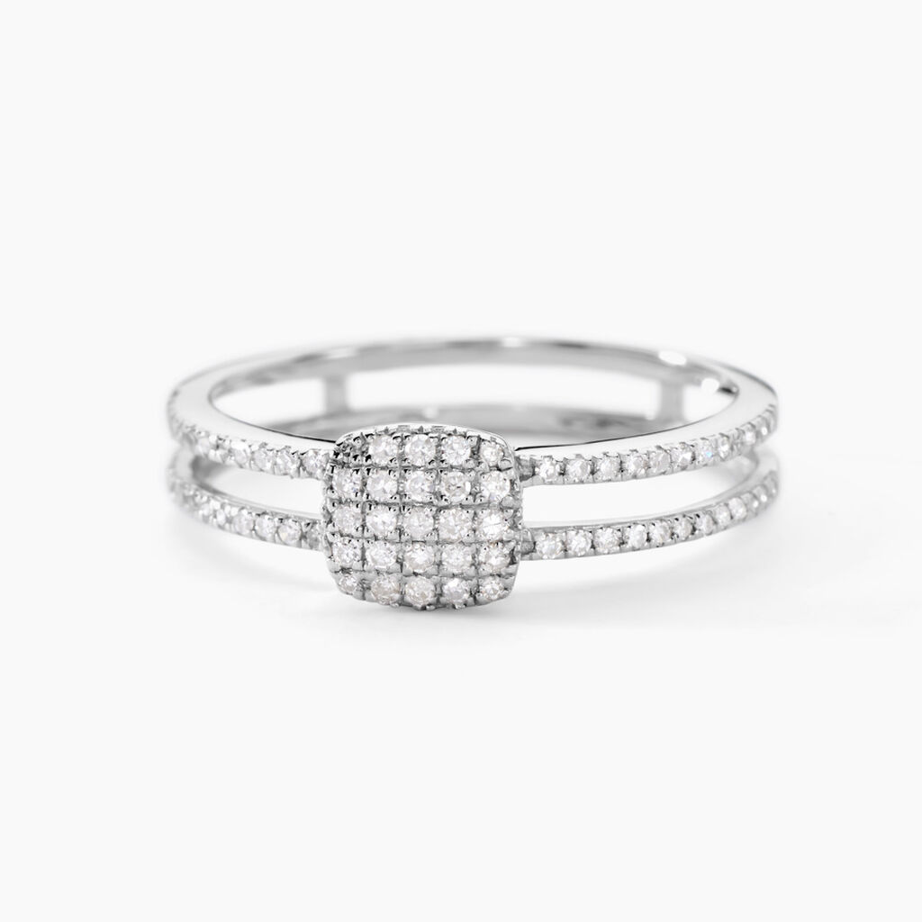 Bague Aude Or Blanc Diamant - Bagues avec pierre Femme | Histoire d’Or