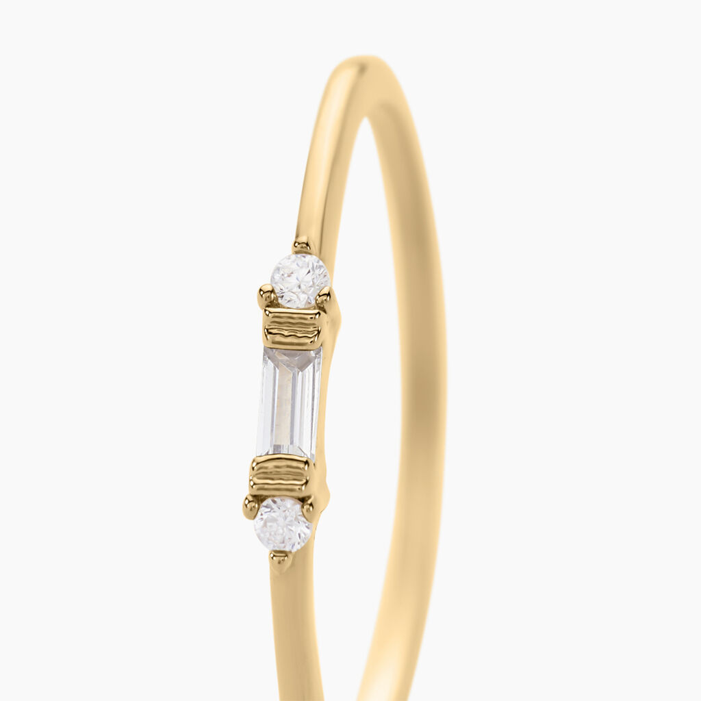 Bague Ylonna Plaque Or Jaune Oxyde De Zirconium - Bagues avec pierre Femme | Histoire d’Or