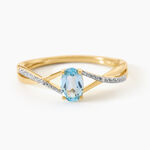 Bague Hemma Argent Dor&eacute; A L'Or 750/1000 Topaze Oxyde De Zirconium - Bagues solitaires Femme | Histoire d&rsquo;Or