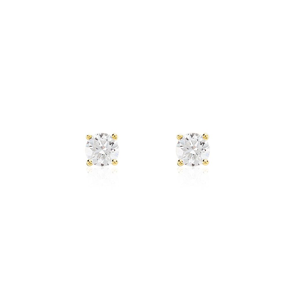 Boucles D'oreilles Puces Or Jaune Aphrodite Diamants - Clous d'oreilles Femme | Histoire d’Or