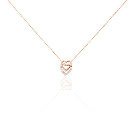Collier Ottavia Argent Rose Oxyde De Zirconium - Colliers Coeur Femme | Histoire d’Or