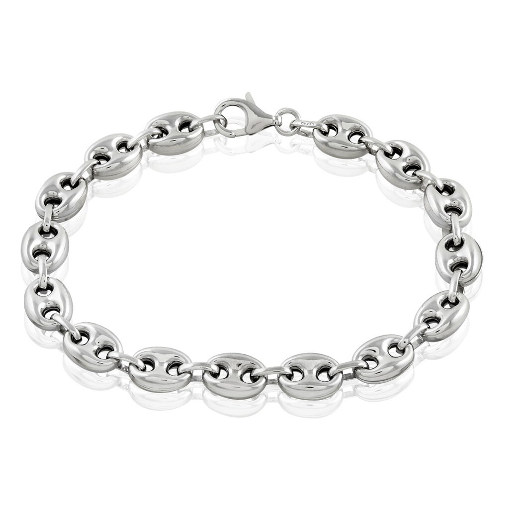 Bracelet Carrus Maille Grain De Cafe Argent Blanc - Bracelets cha&icirc;ne Homme | Histoire d&rsquo;Or