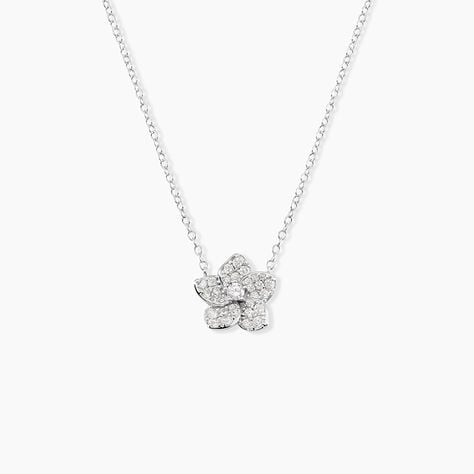 Collier Sephine Argent Blanc Oxyde De Zirconium - Colliers fantaisie Femme | Histoire d&rsquo;Or