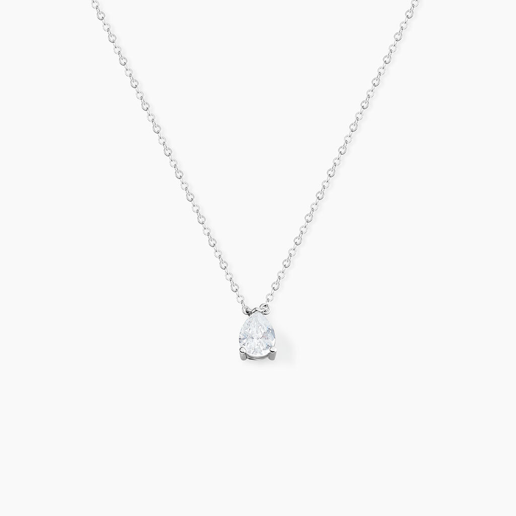 Collier Carolyn Argent Blanc Oxyde De Zirconium - Colliers fantaisie Femme | Histoire d&rsquo;Or