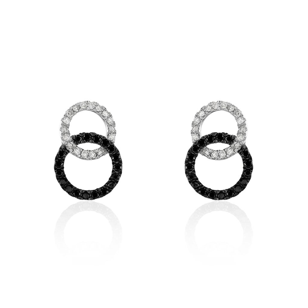 Boucles D'oreilles Puces Bella Or Blanc Diamant - Clous d'oreilles Femme | Histoire d&rsquo;Or