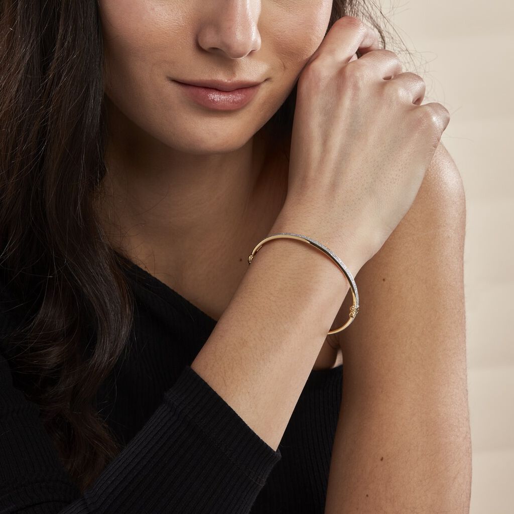 Bracelet Jonc Karama Or Bicolore - Bracelets joncs Femme | Histoire d’Or
