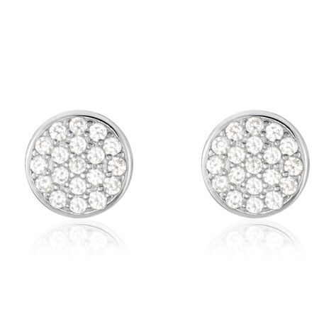 Boucles D'oreilles Puces Argent Blanc Victorin Oxydes De Zirconium - Boucles d'oreilles fantaisie Femme | Histoire d’Or