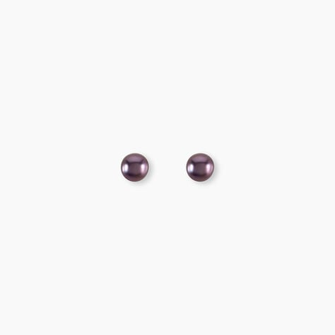 Boucles D'oreilles Puces Micaelle Teintees Or Jaune Perle De Culture - Clous d'oreilles Femme | Histoire d’Or