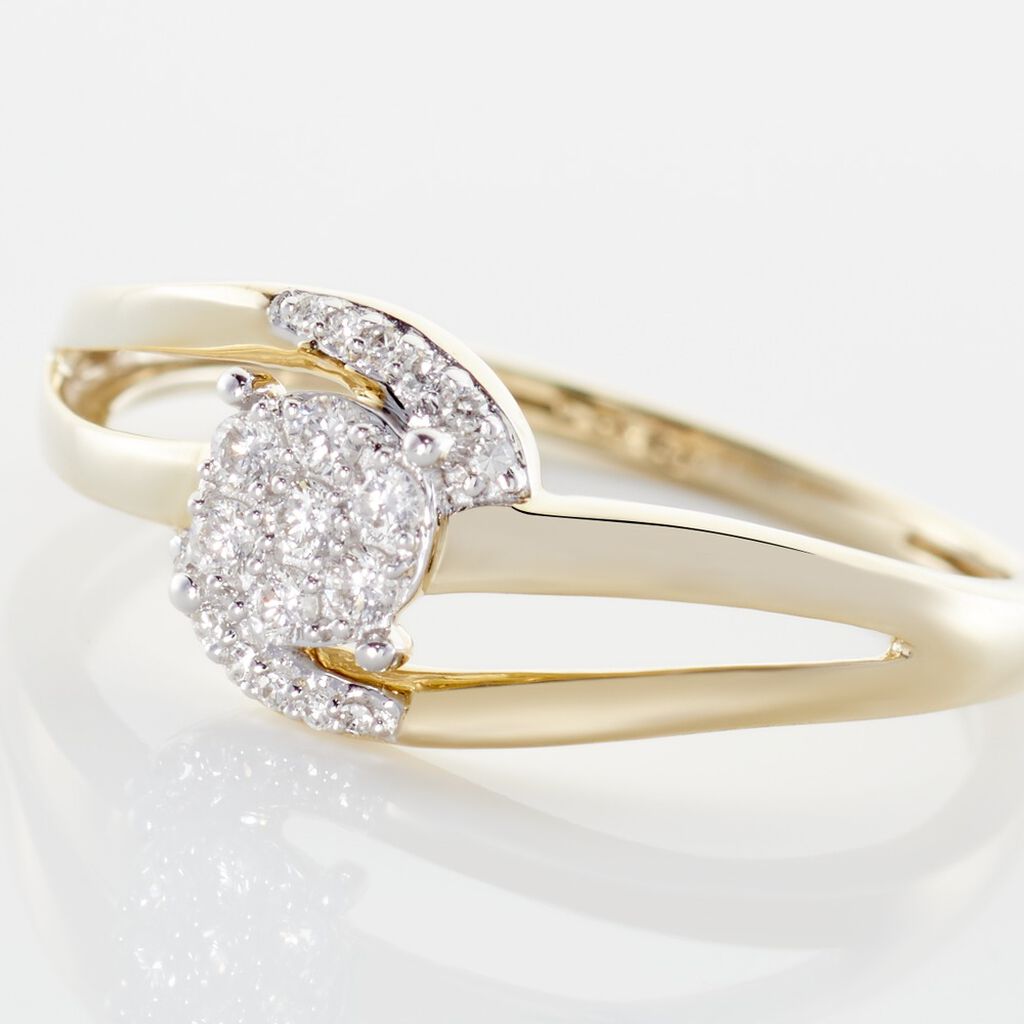 Bague Melinia Or Jaune Diamant - Bagues avec pierre Femme | Histoire d’Or