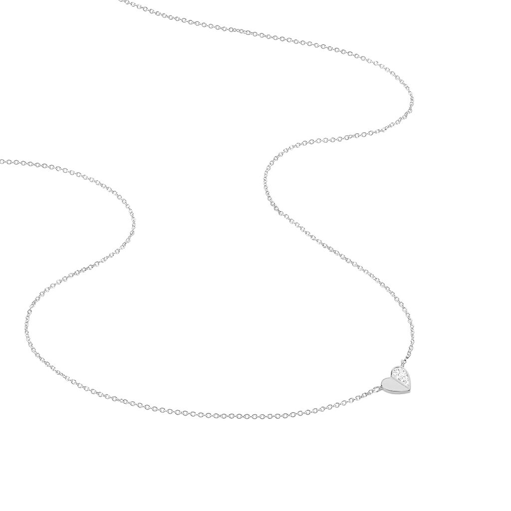 Collier Natacha Argent Blanc Oxyde De Zirconium - F&ecirc;te des m&egrave;res Femme | Histoire d&rsquo;Or