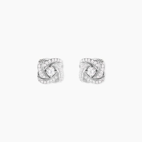 Boucles D'oreilles Puces Anasthase Argent Blanc Oxyde De Zirconium - Boucles d'oreilles fantaisie Femme | Histoire d&rsquo;Or