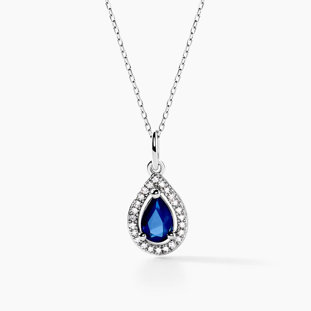 Collier Dorthy Or Blanc Saphir Et Diamant - Colliers Femme | Histoire d’Or