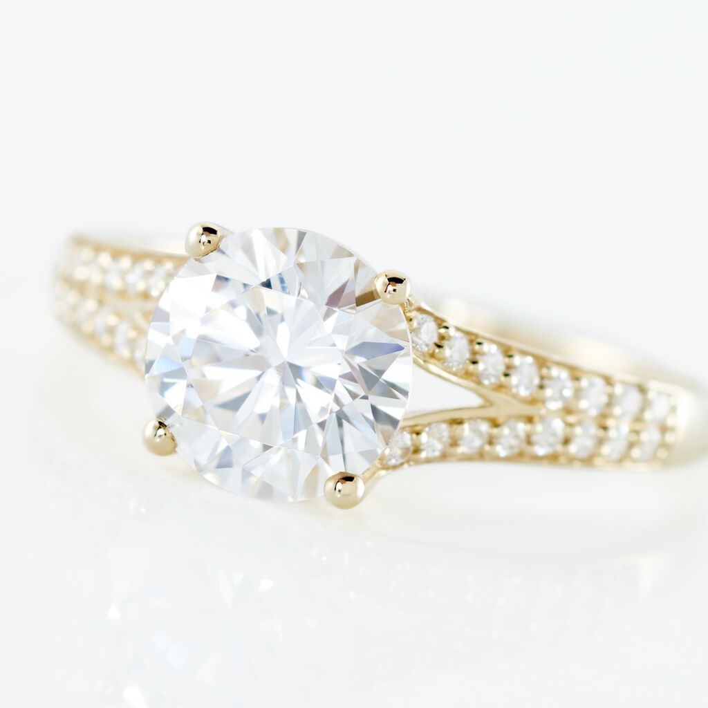 Bague Or Jaune Carolina Oxyde De Zirconium - Bagues solitaires Femme | Histoire d’Or