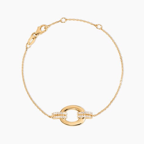 Bracelet Shiny Bold Plaqu&eacute; Or Jaune Oxyde De Zirconium - Bracelets Pierre Femme | Histoire d&rsquo;Or