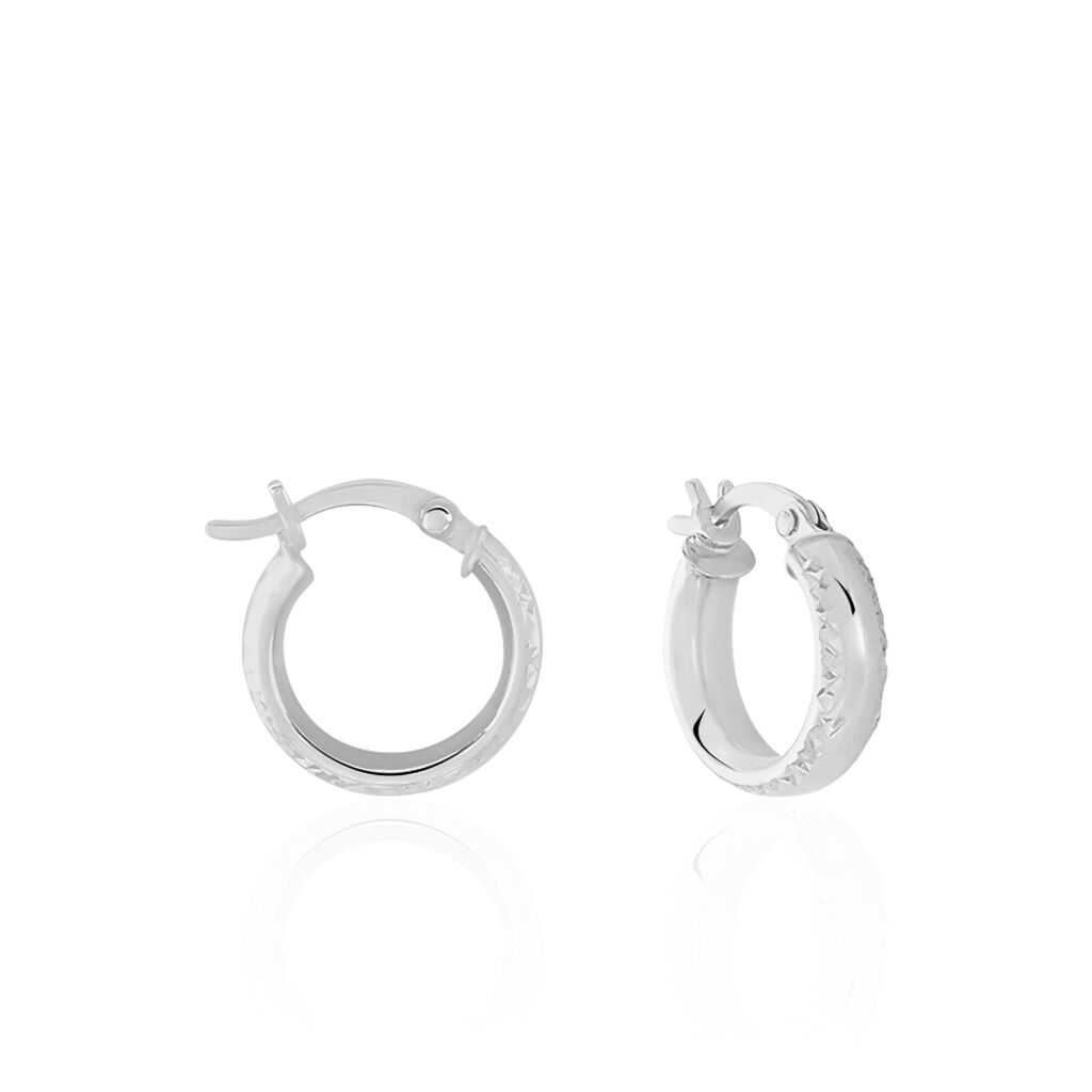 Créoles Argent Blanc Ava