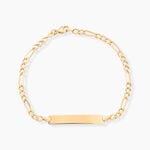 Bracelet Identit&eacute; Bartolomee Maille Alternee 1/3 Or Jaune - Bracelets Communion Enfant | Histoire d&rsquo;Or