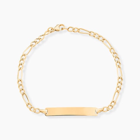 Bracelet Identit&eacute; Bartolomee Maille Alternee 1/3 Or Jaune - Bracelets Communion Enfant | Histoire d&rsquo;Or