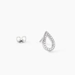 Boucles D'Oreilles Puces Ga&iuml;a Argent Blanc Oxyde De Zirconium - Boucles d'oreilles fantaisie Femme | Histoire d&rsquo;Or
