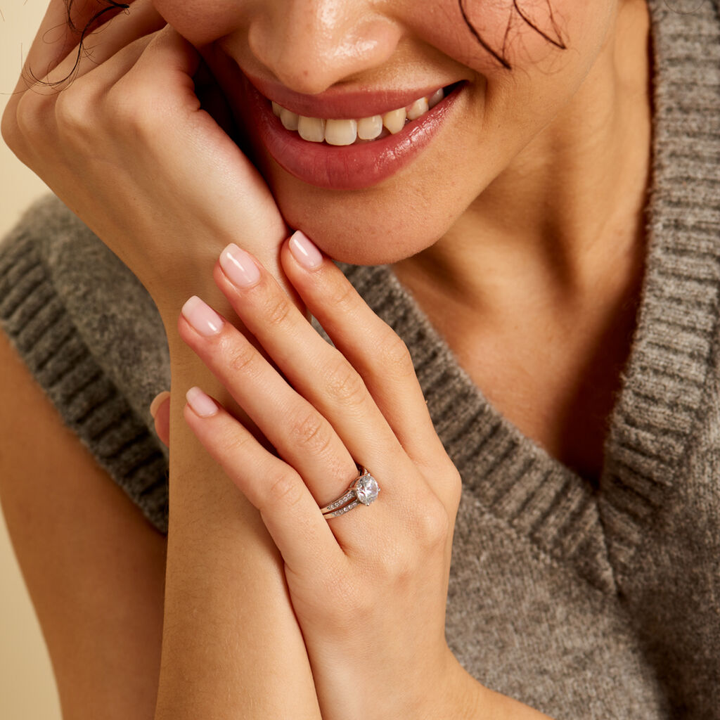 Solitaire Or Blanc Oxyde De Zirconium - Bagues solitaires Femme | Histoire d’Or