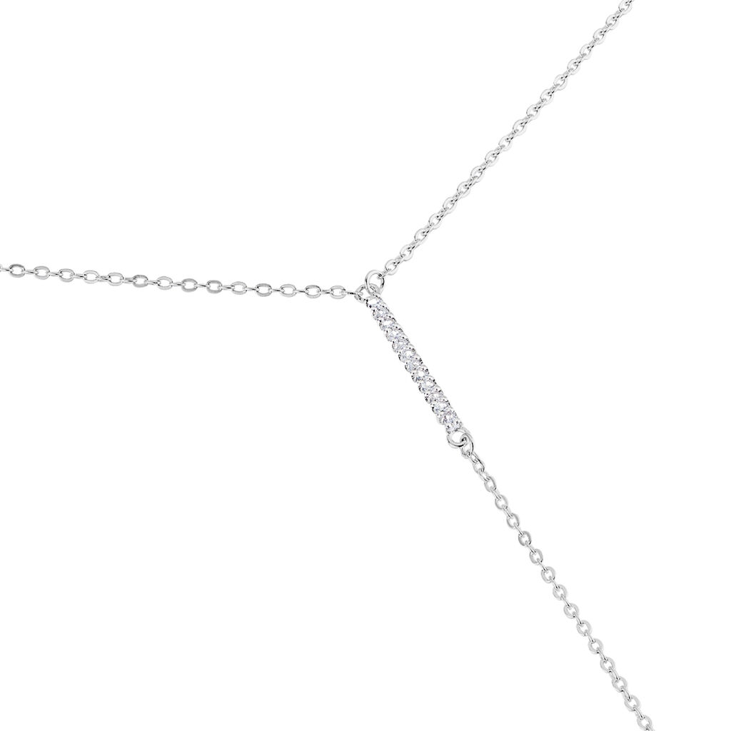Collier De Dos Ou Sautoir Argent Blanc Indigo Oxyde De Zirconium - Sautoirs Femme | Histoire d’Or