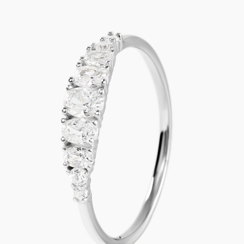 Bague Magma Argent Blanc Oxyde De Zirconium - Bagues avec pierre Femme | Histoire d&rsquo;Or
