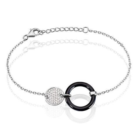 Bracelet Issara Argent Blanc C&eacute;ramique Et Oxyde De Zirconium - Bracelets Femme | Histoire d&rsquo;Or