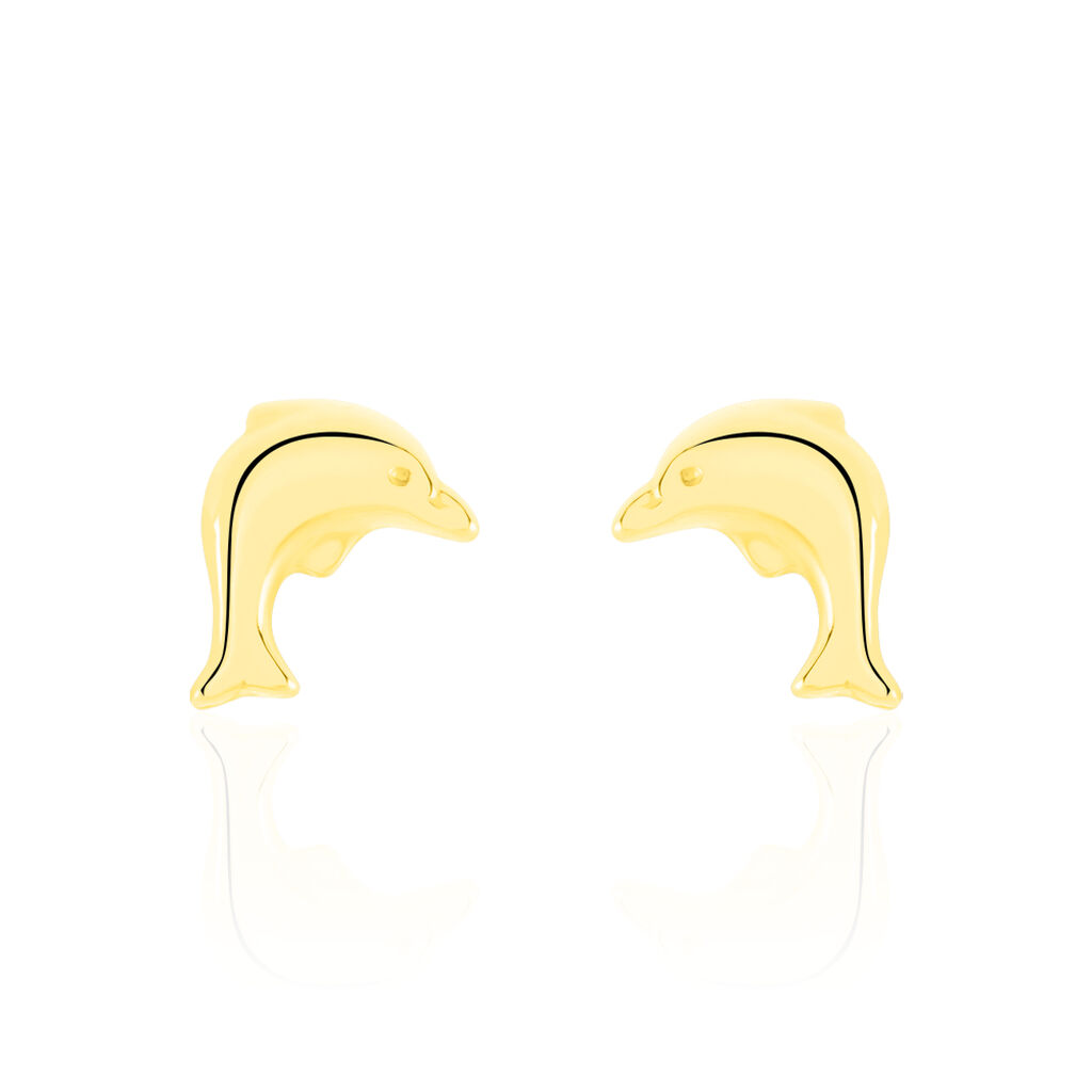 Boucles D'oreilles Puces Fulvie Dauphin Or Jaune - Clous d'oreilles Femme | Histoire d’Or