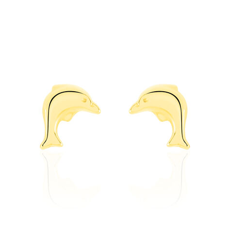 Boucles D'oreilles Puces Fulvie Dauphin Or Jaune - Clous d'oreilles Femme | Histoire d’Or