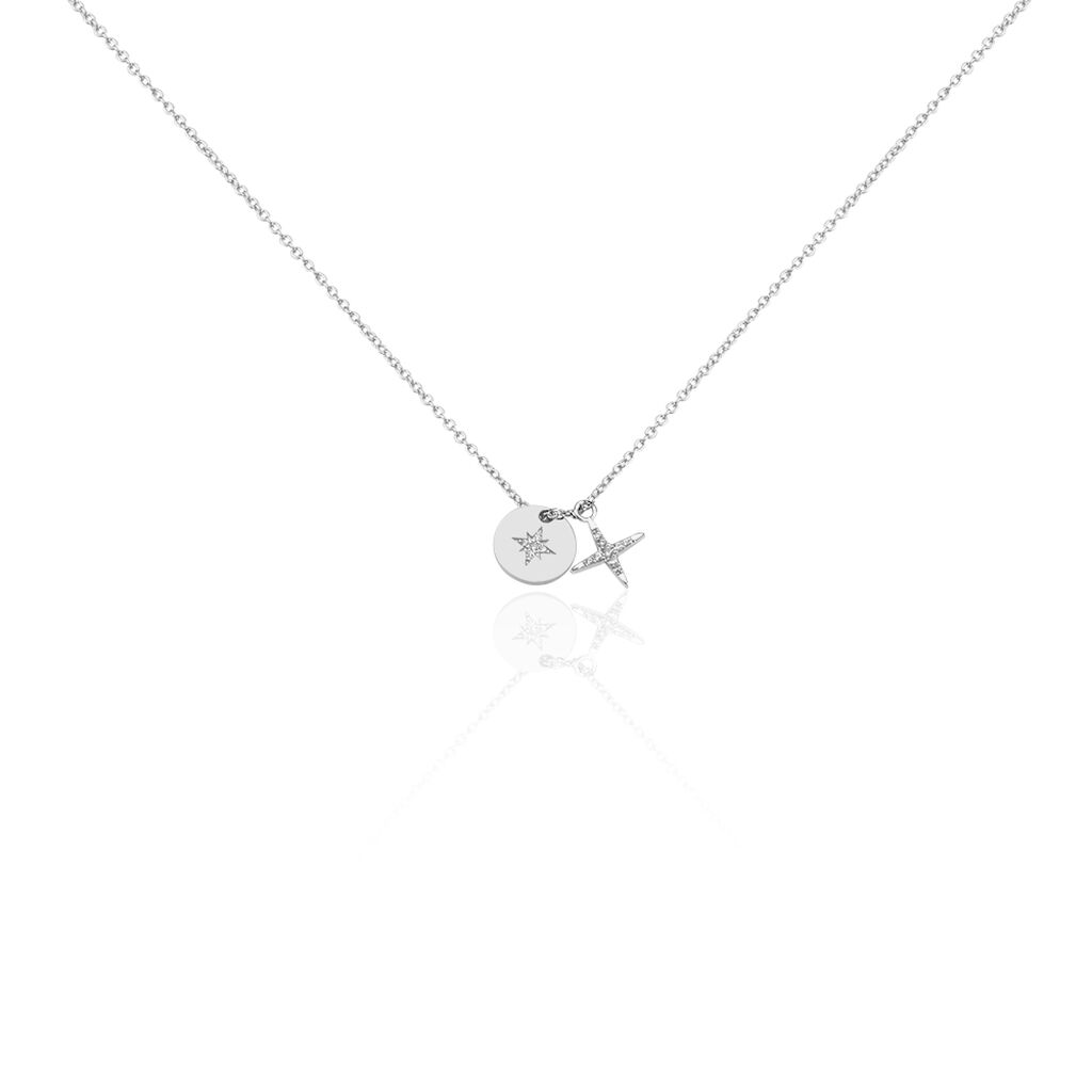 Collier Pluton Argent Blanc Oxyde De Zirconium - Colliers fantaisie Femme | Histoire d&rsquo;Or