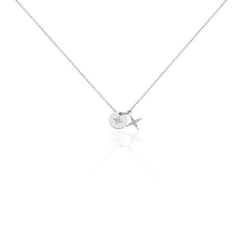 Collier Pluton Argent Blanc Oxyde De Zirconium - Colliers fantaisie Femme | Histoire d&rsquo;Or