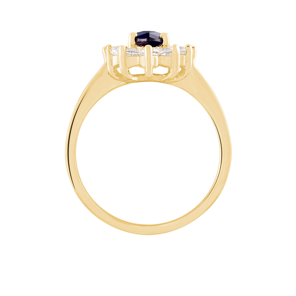 Bague Lisea Plaqu&eacute; Or Jaune Verre Et Oxyde De Zirconium - Bagues solitaires Femme | Histoire d&rsquo;Or