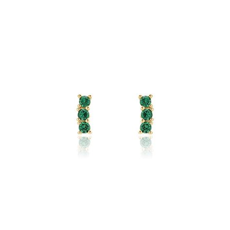 Boucles D'oreilles Puces Plaqué Or Jaune Alodia Spnielles - Boucles d'oreilles fantaisie Femme | Histoire d’Or