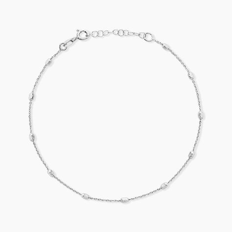 Cha&icirc;ne De Cheville Millia Argent Blanc - Cha&icirc;nes de cheville Femme | Histoire d&rsquo;Or