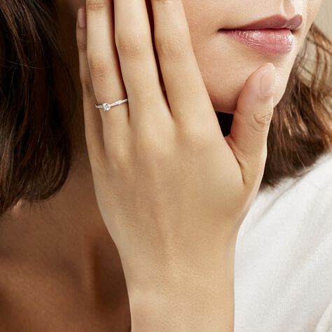 Bague Solitaire Hemera Or Blanc Diamant - Bagues solitaires Femme | Histoire d’Or