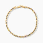 Bracelet Cordelia Maille Corde Et Venitienne Or Bicolore - Bracelets cha&icirc;ne Femme | Histoire d&rsquo;Or