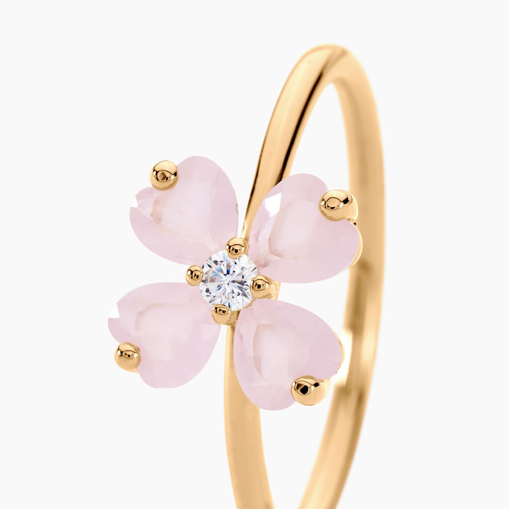 Bague Sendai Plaqu&eacute; Or Jaune Oxyde De Zirconium - Bagues solitaires Femme | Histoire d&rsquo;Or